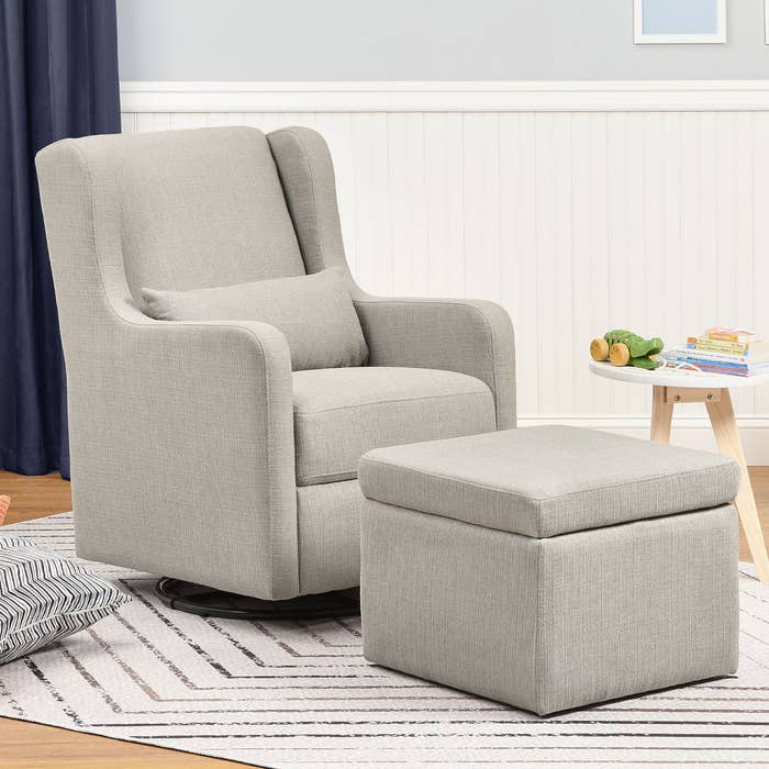 Adrian Swivel Glider & Storage Ottoman- Grey (G)- Life Style Image (1)