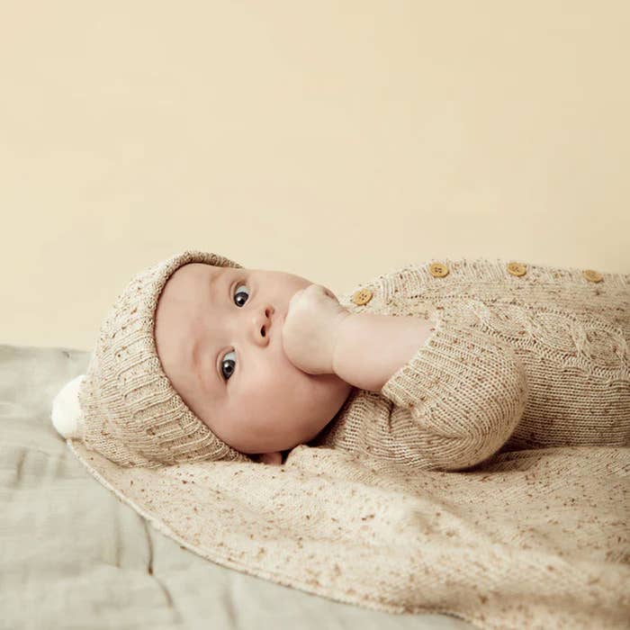 Knitted Hat - Almond Fleck 2
