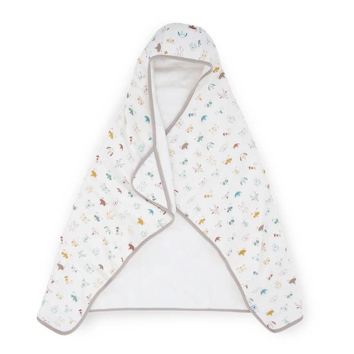 Cotton Toddler Hooded Towel - Animal Crowd 