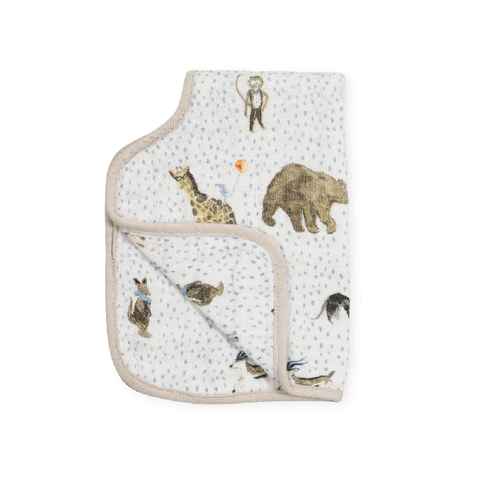 Cotton Muslin Burp Cloth-Party Animals-Main