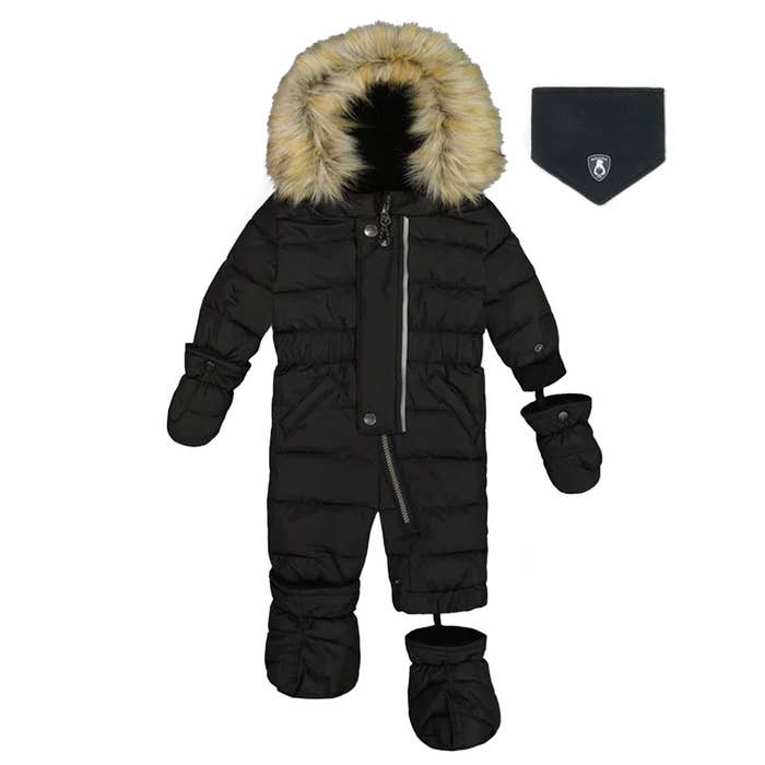 One-Piece Baby Snowsuit - Anthracite 