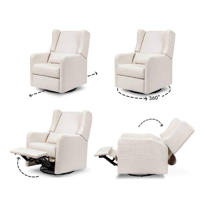 Arlo Recliner & Swivel Glide - Cream (C) - Ways to Recline Image