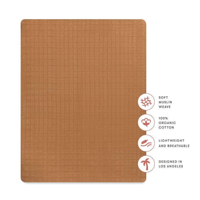 Muslin All-Stages Midi Crib Sheet Burnt Sienna Lifestyle 2
