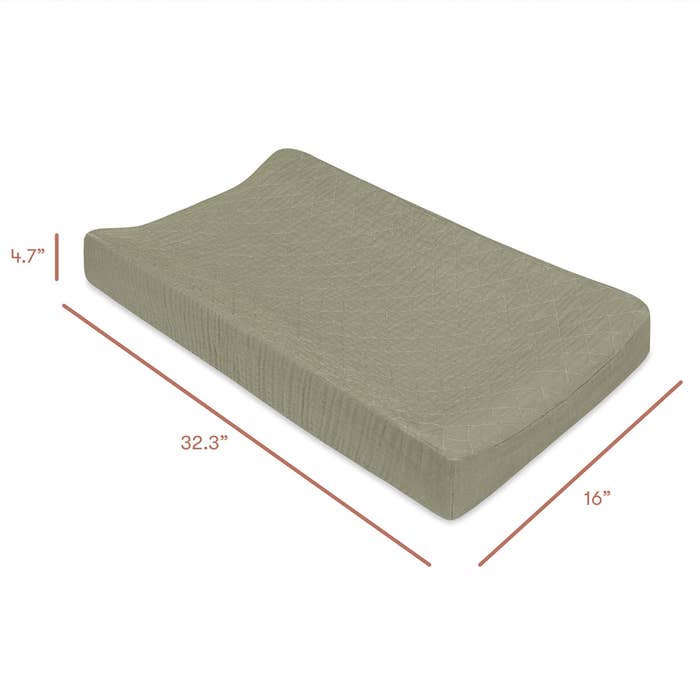 Quilted Muslin Changing Pad Cover Matcha Lifestyle 8