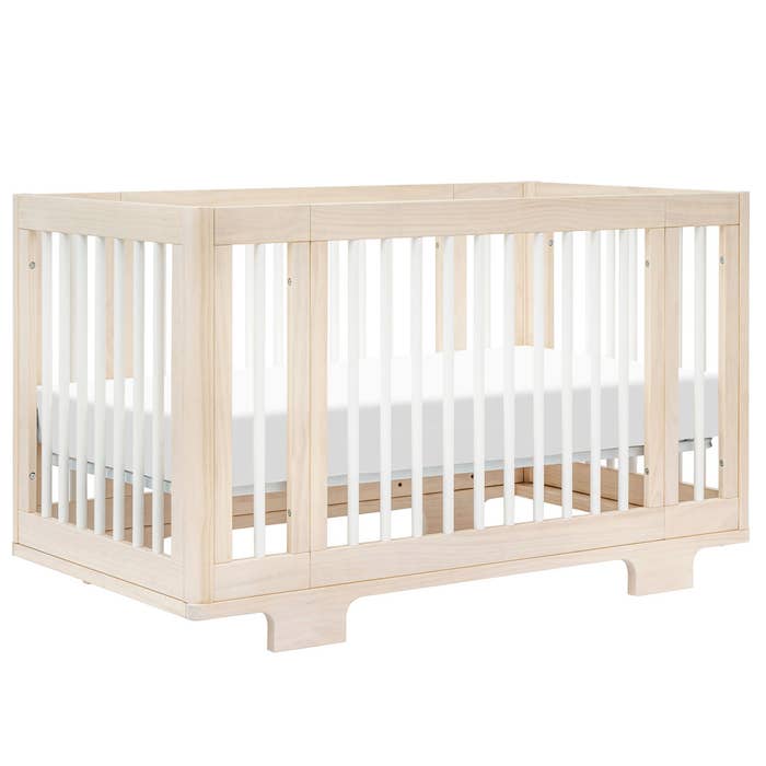 Yuzu 8-in-1 Crib with All-Stages Conversion Kits - Washed Natural with White Lifestyle
