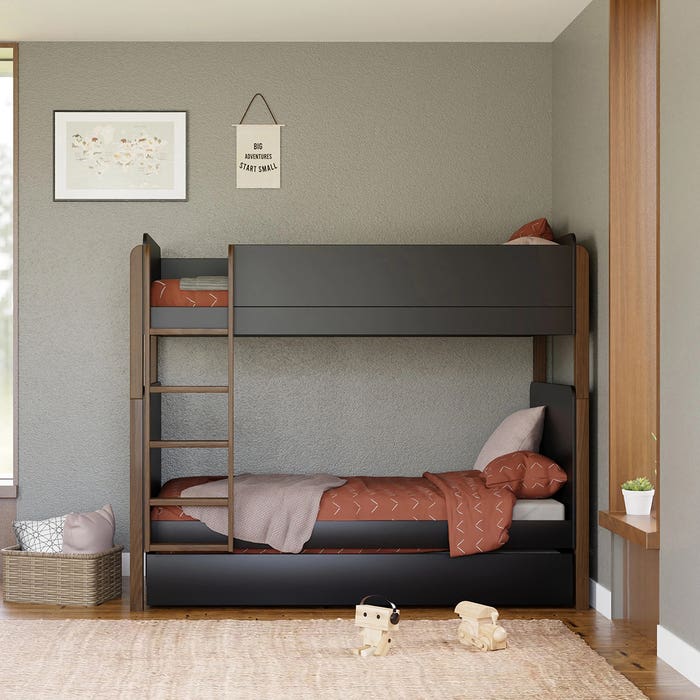 Babyletto - Tiptoe Bunk Bed - Black/Natural Walnut