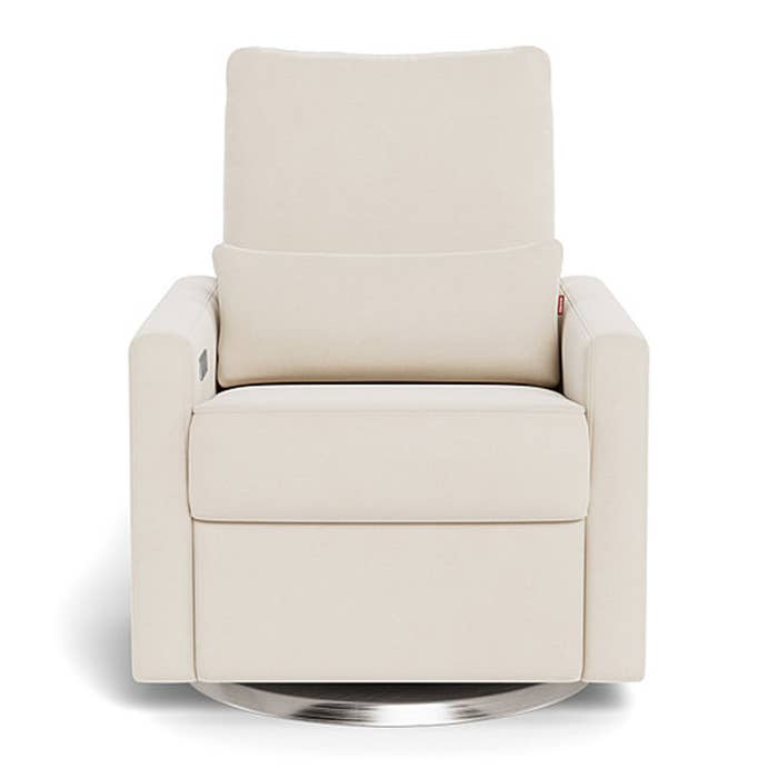 Matera Glider Motorized Swivel Recliner - European Fabric - Beach with Steel Base 2