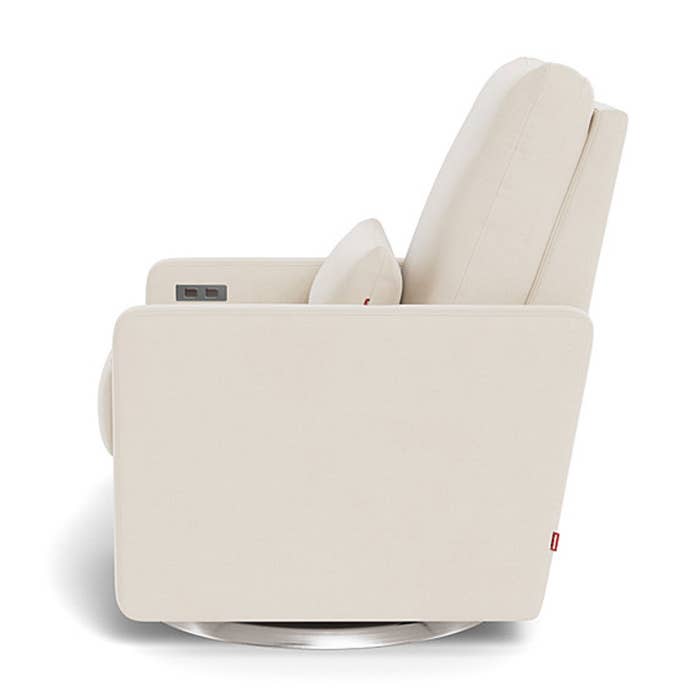 Matera Glider Motorized Swivel Recliner - European Fabric - Beach with Steel Base 6