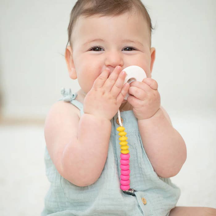 Beaded Pacifier Clip Punch Duo Lifestyle