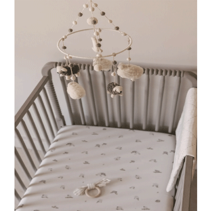 Baa Baa Black Sheep Crib Sheet-LS 1