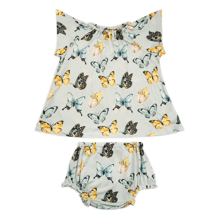 Bamboo Dress & Bloomer Set- Butterfly