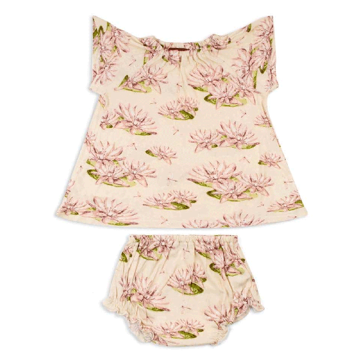 Bamboo Dress & Bloomer Set- Water Lily