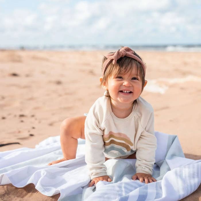 Tanned Watery Blue  Turkish Towel- LS7