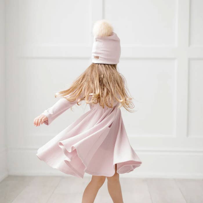 Pom Pom Hat - Blush Pink 3