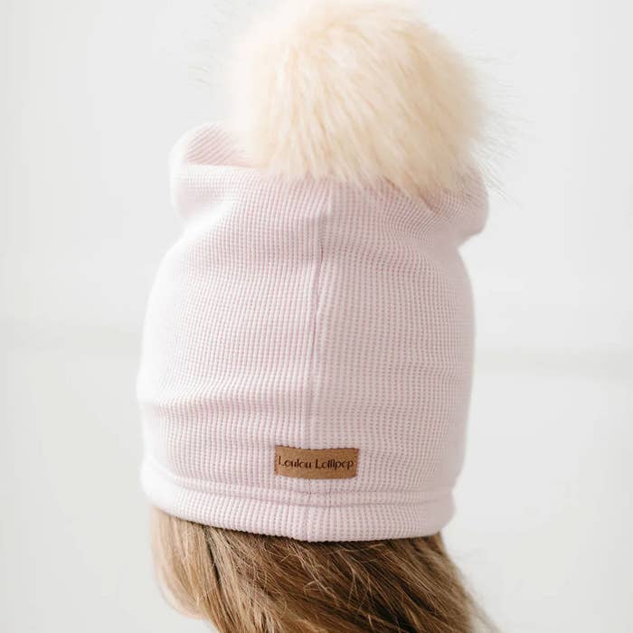 Pom Pom Hat - Blush Pink 4