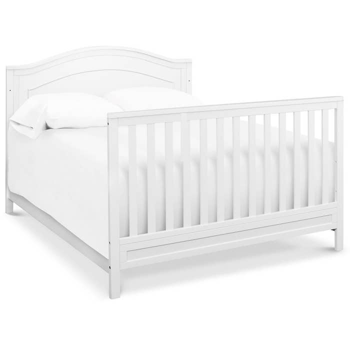 Charlie 4-in-1 Convertible Crib- White (W)- Full Size Bed Conversion 