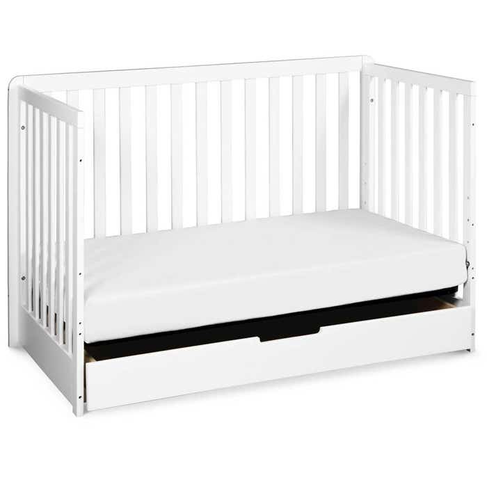 Colby 4-in-1 Convertible Crib w/ Trundle - White Day Bed
