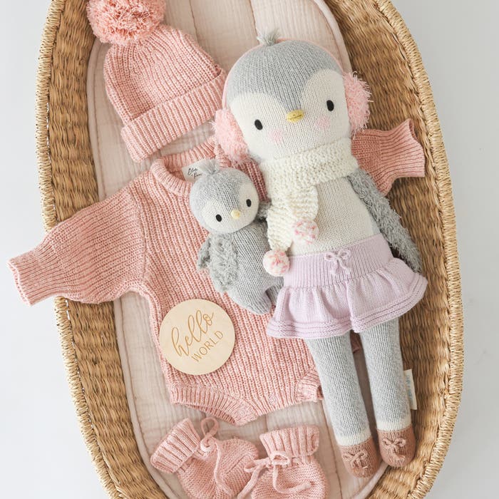  cuddle + kind - Skylar the Penguin Mini Knit Doll - LS - 5