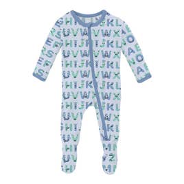 Print Footie w/ Zipper (Rhymes &amp; Make Believe)