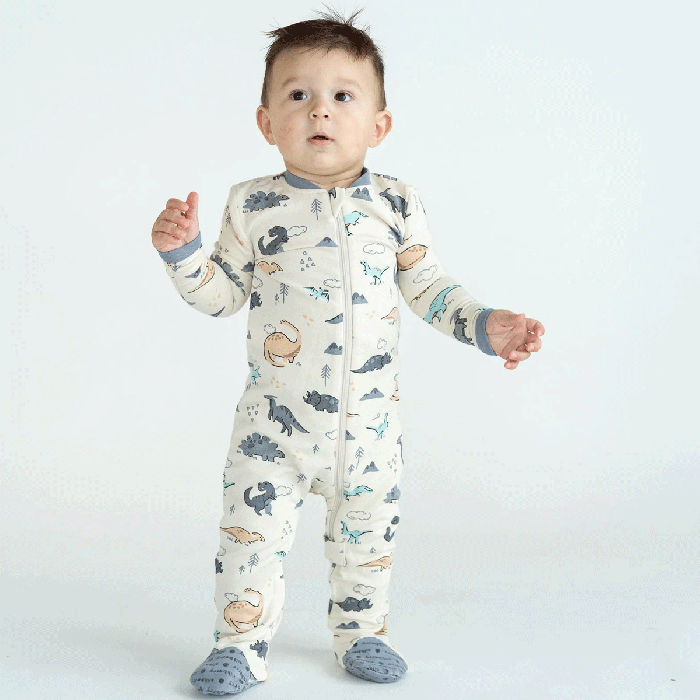 Bamboo Printed Fleece Footed Sleeper (Toddler)-LS 2