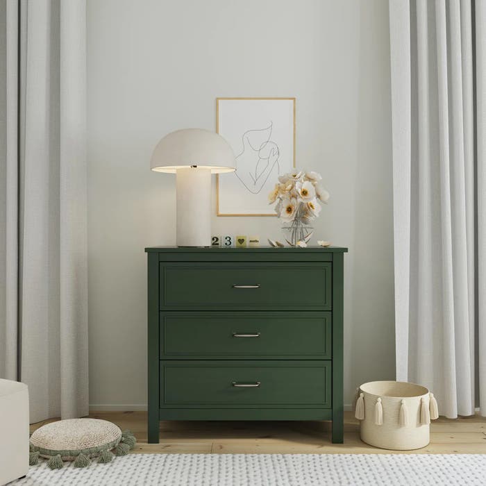 Charlie 3 Drawer Dresser - Forest Green - LS 1