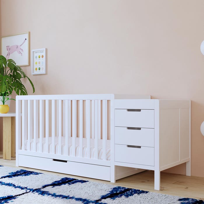 Colby 4-in-1 Crib & Changer Combo - White - Lifestyle