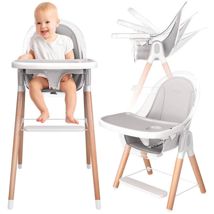 6-in-1 Deluxe High Chair - Grey 