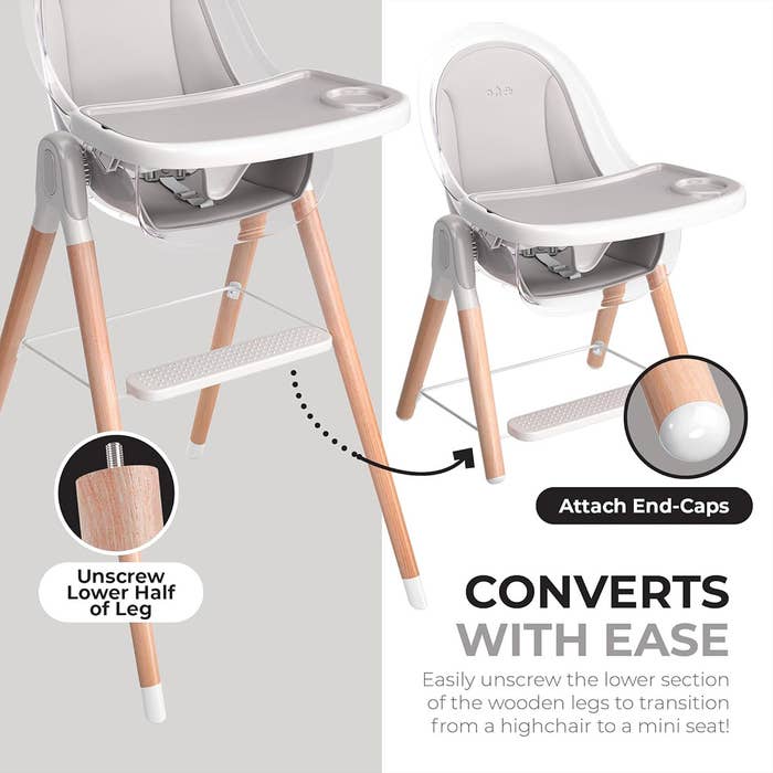 6-in-1 Deluxe High Chair - Grey 7