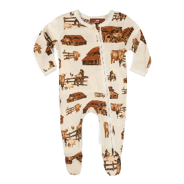 Organic Zipper Footed Romper