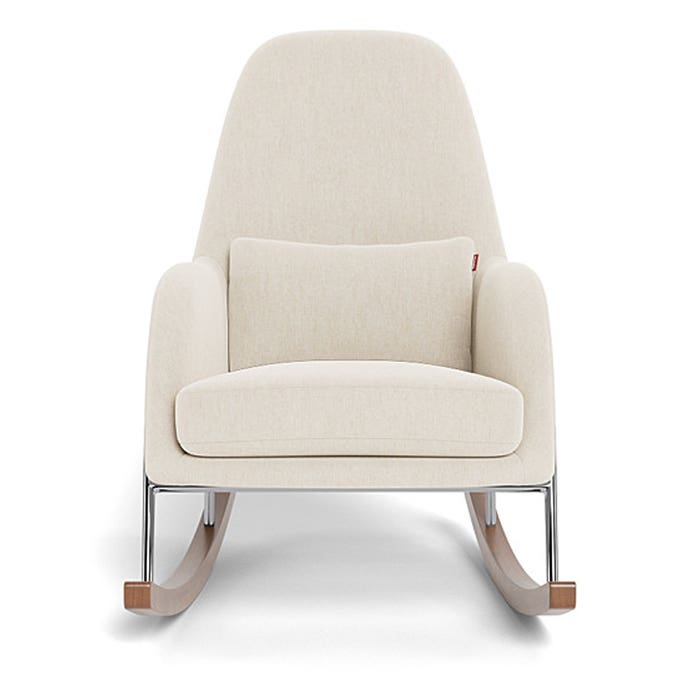 Jackson Rocker - European Fabric - Beach - Chrome/Walnut