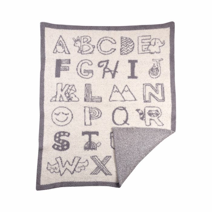 Knitted Fuzzy Blanket (My First Alphabet)