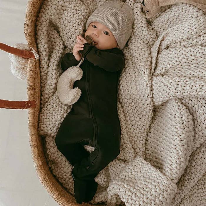 L'oved Baby - 2-Way Zipper Footie - Black - 2
