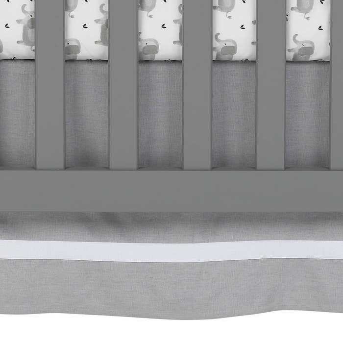 Lambs & Ivy - Grey Shirred Crib Skirt 2
