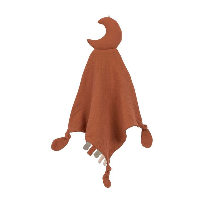Lassig - Muslin Baby Comforter (Little Universe) - Moon/Rust -2