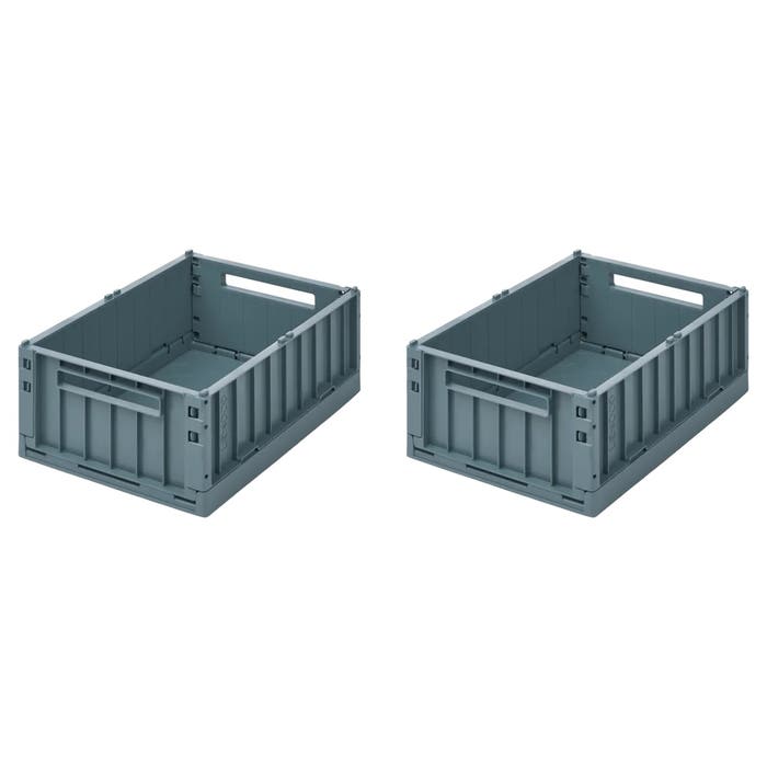 Liewood - Weston Medium Storage Box (2 Pk) - Whale Blue-1