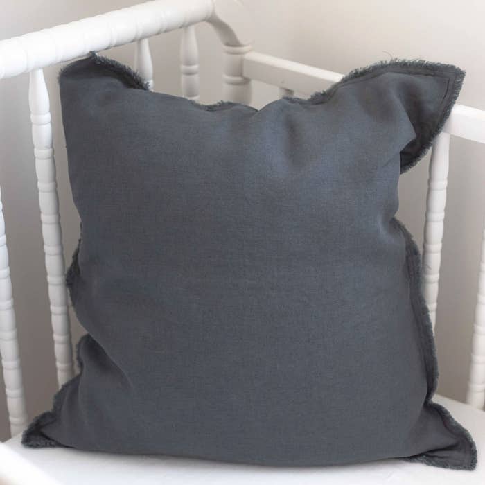 Lil North Co. - Linen Pillow - Charcoal - Lifestyle Image