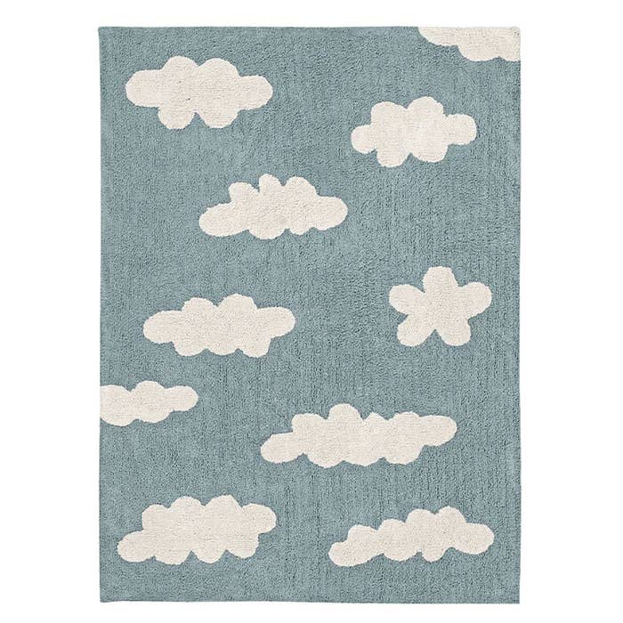 Washable Rug - Clouds Vintage Blue