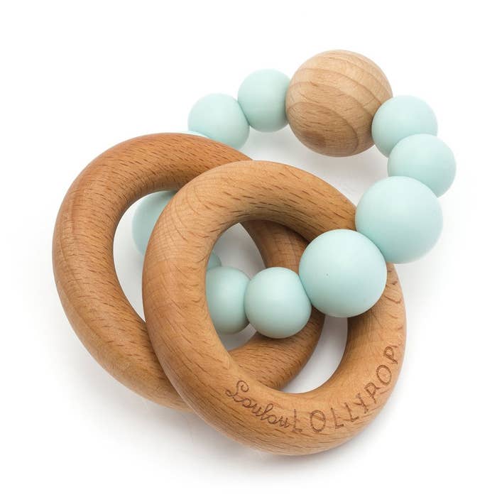 LouLou Lollipop - Bubble Silicone & Wood Teether 4