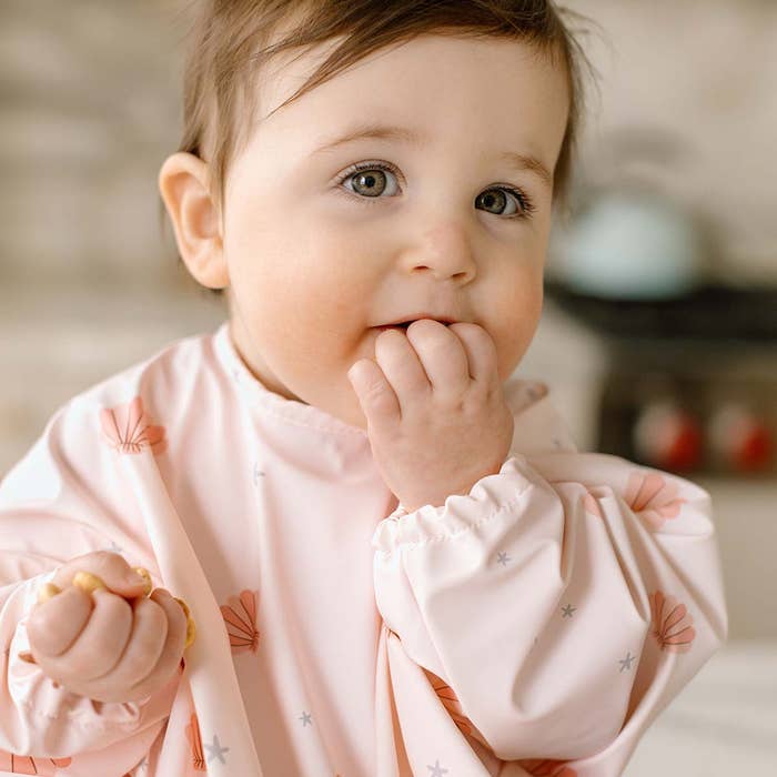 Long Sleeve Waterproof Bib - Seashells