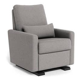 Matera Glider Motorized Recliner - Wool Fabric w/ Espresso