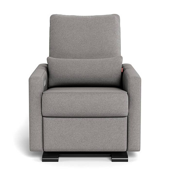 Matera Glider Motorized Recliner - Light Grey w/ Espresso 2