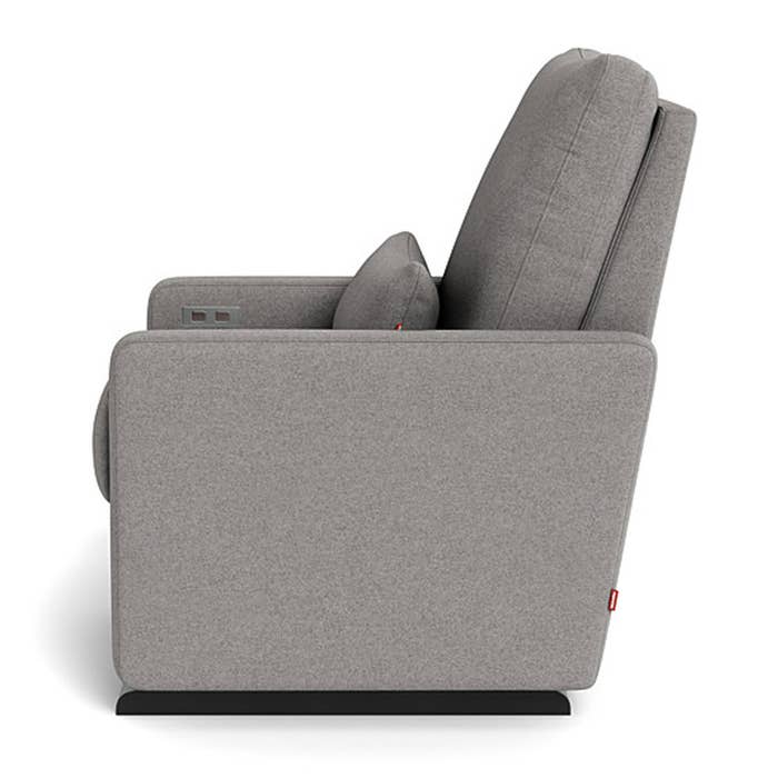 Matera Glider Motorized Recliner - Light Grey w/ Espresso 6