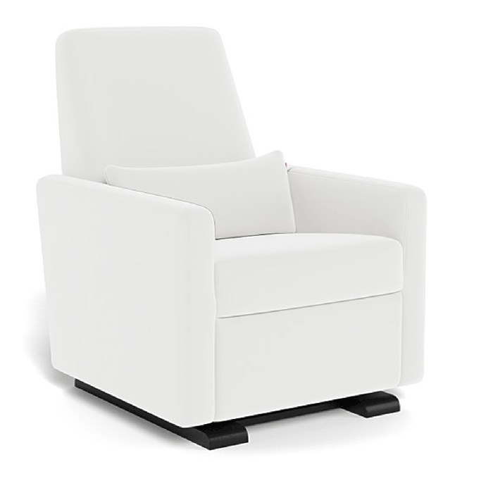 Monte Design - Grano Glider Recliner - Microfiber Fabric  w/ Espresso Base - White