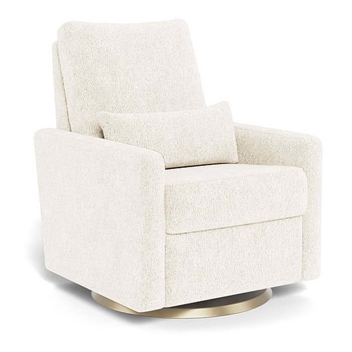 Matera Glider Swivel Recliner - Faux Sheepskin Gold Base