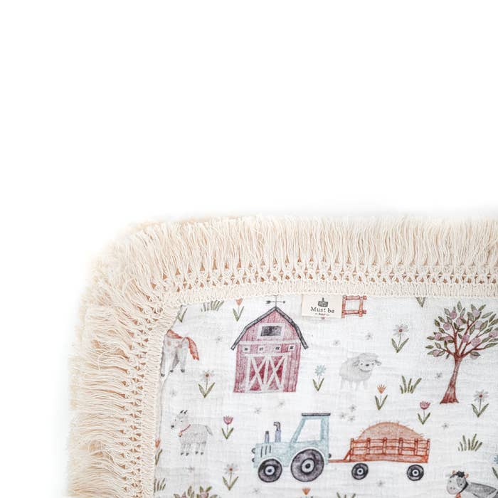 Blanket with Fringe Farm 2