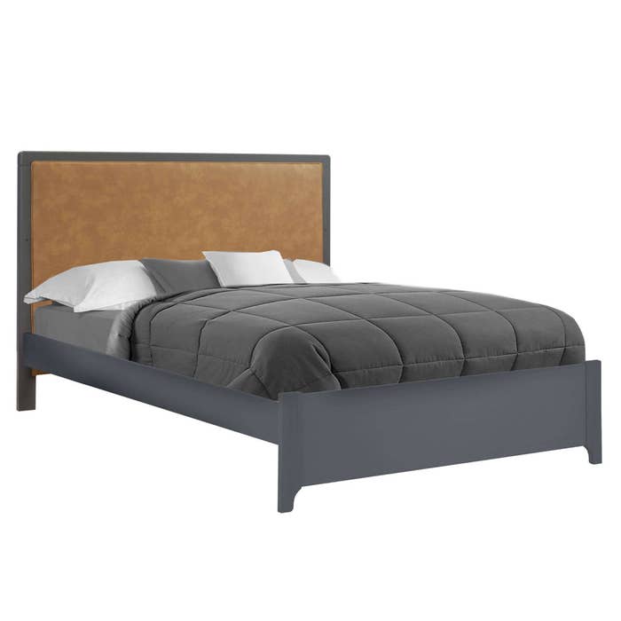 Rustic Low Profile Footboard Charcoal Lifestyle