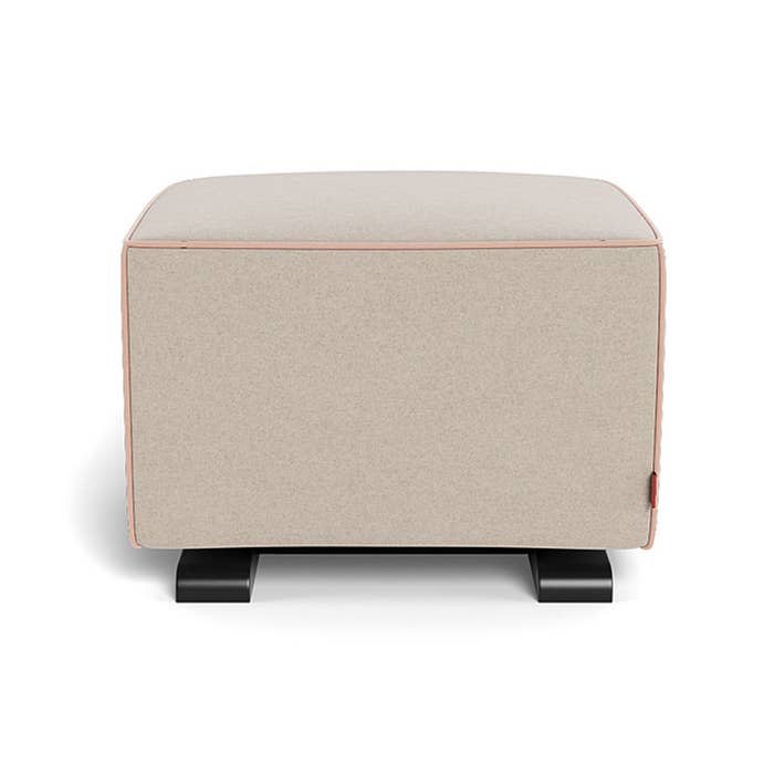 Luca Ottoman - Wool Fabric w/ Espresso Base - Oatmeal - Blush Velvet 2