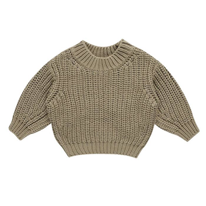 Chunky Knit Sweater - Olive 