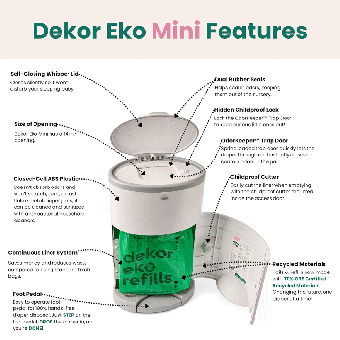 Eko Mini Diaper Pail-LS 2