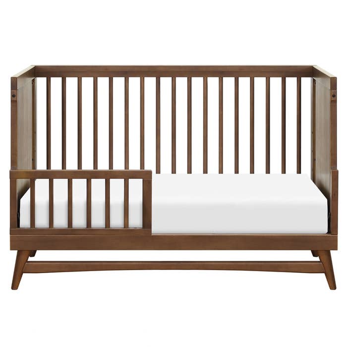Peggy 3-in-1 Crib- Natural Walnut- Toddler Rail View